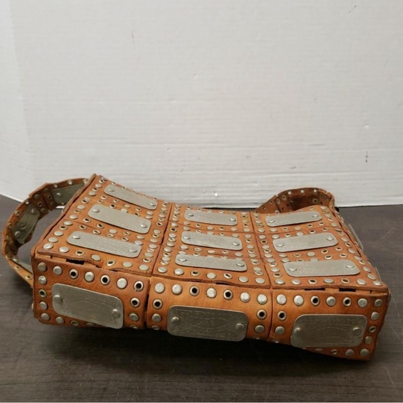 Unique Handmade Leather Studded Shoulder Bag - Picture 4 of 6